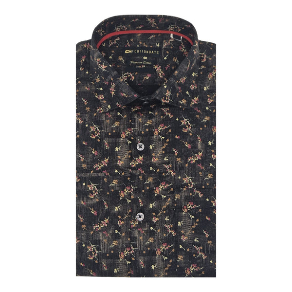 Men's long sleeve printed collared Casual with chest pocket with button cuff casual and formal shirt for wedding summer beach wear a regular fit shirt