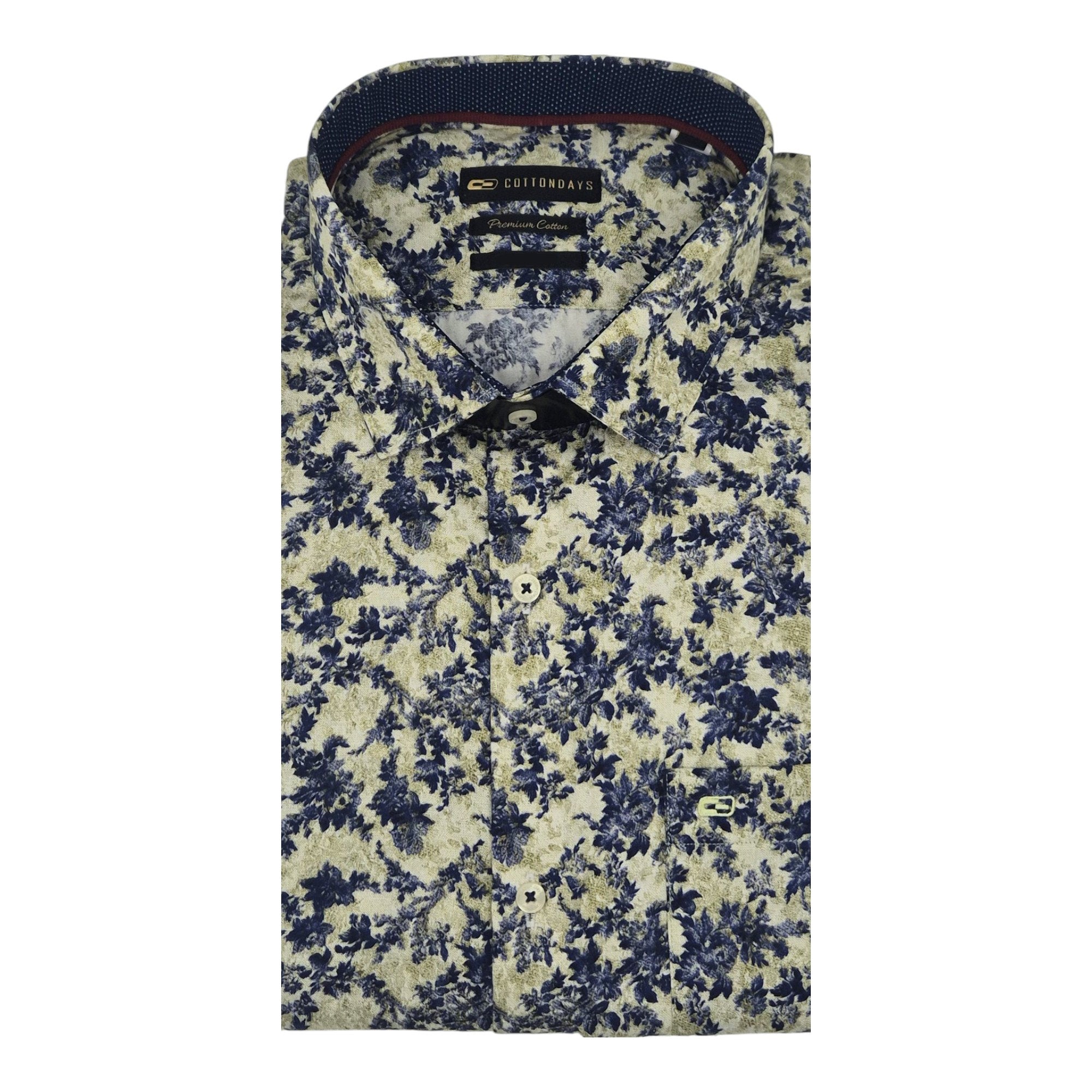 Mens long sleeve pocket cotton party casual ceremonial wear floral print colours shirts