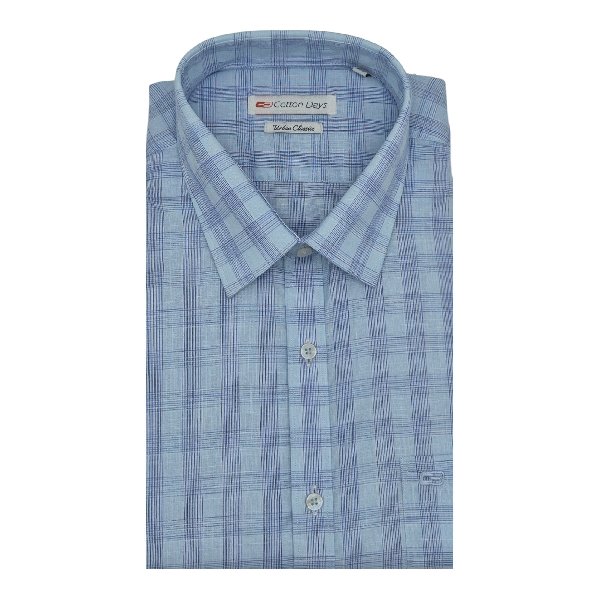 Mens long sleeve pocket cotton party casual ceremonial wear checks liht colours shirts