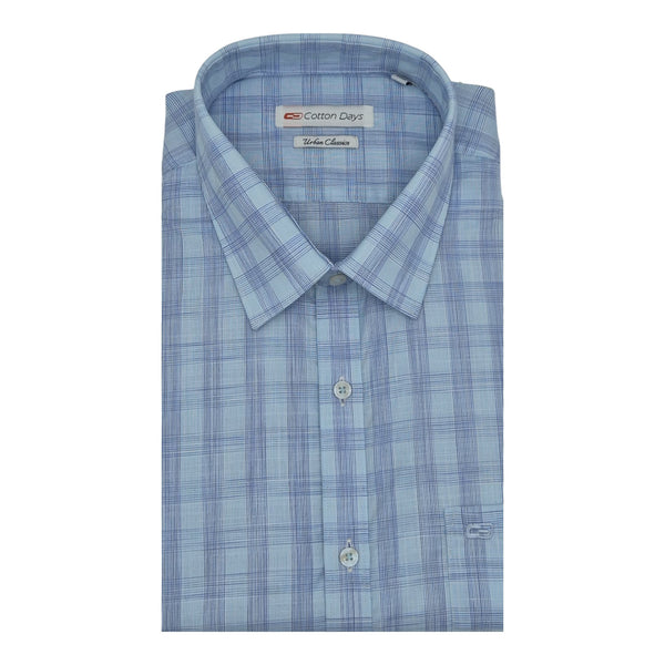 Mens long sleeve pocket cotton party casual ceremonial wear checks liht colours shirts