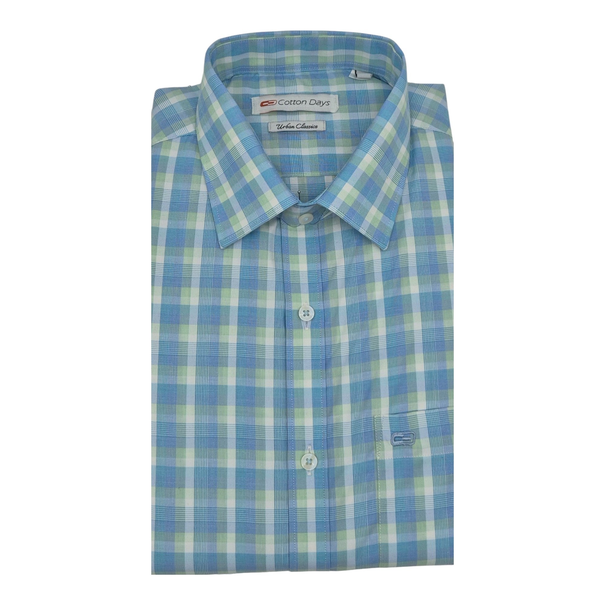 Mens long sleeve pocket cotton party casual ceremonial wear checks liht colours shirts