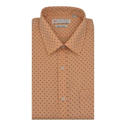 Men's Long Sleeve Printed Collared with Chest Pocket with Button Cuff Casual and Formal Shirt for Wedding Summer Beach wear a Regular fit Shirt