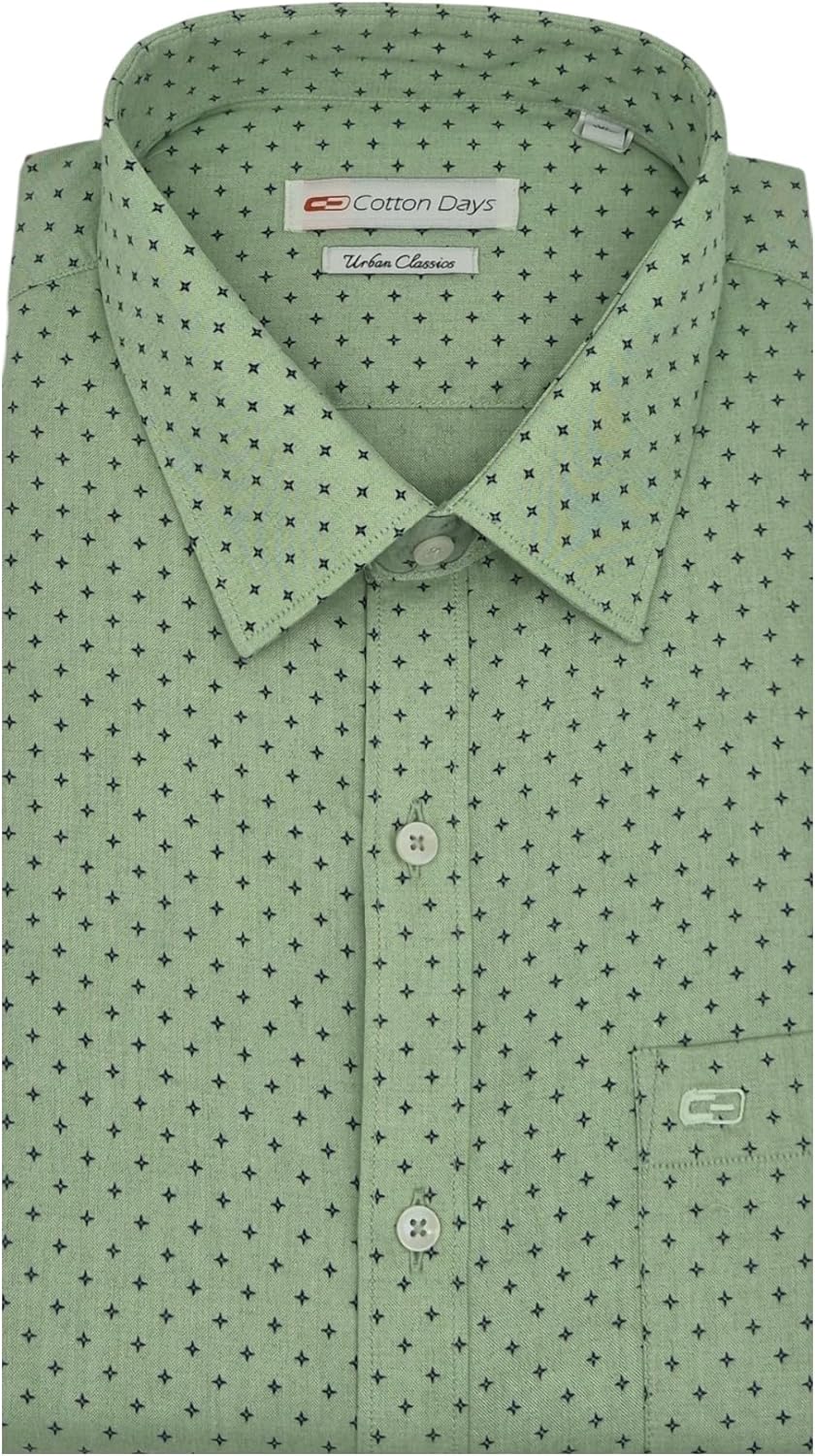 Men's Long Sleeve Printed Collared with Chest Pocket with Button Cuff Casual and Formal Shirt for Wedding Summer Beach wear a Regular fit Shirt