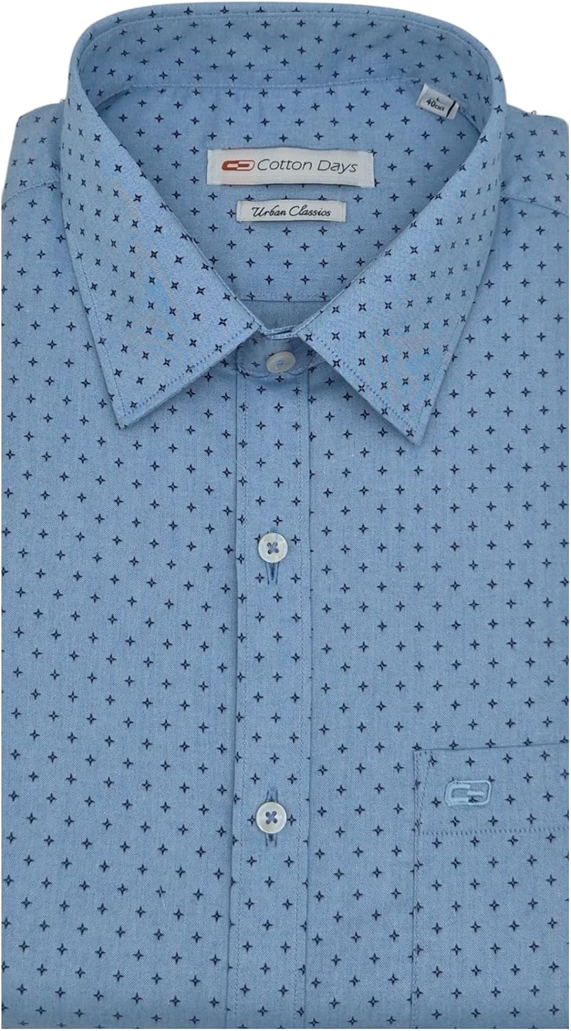 Men's Long Sleeve Printed Collared with Chest Pocket with Button Cuff Casual and Formal Shirt for Wedding Summer Beach wear a Regular fit Shirt