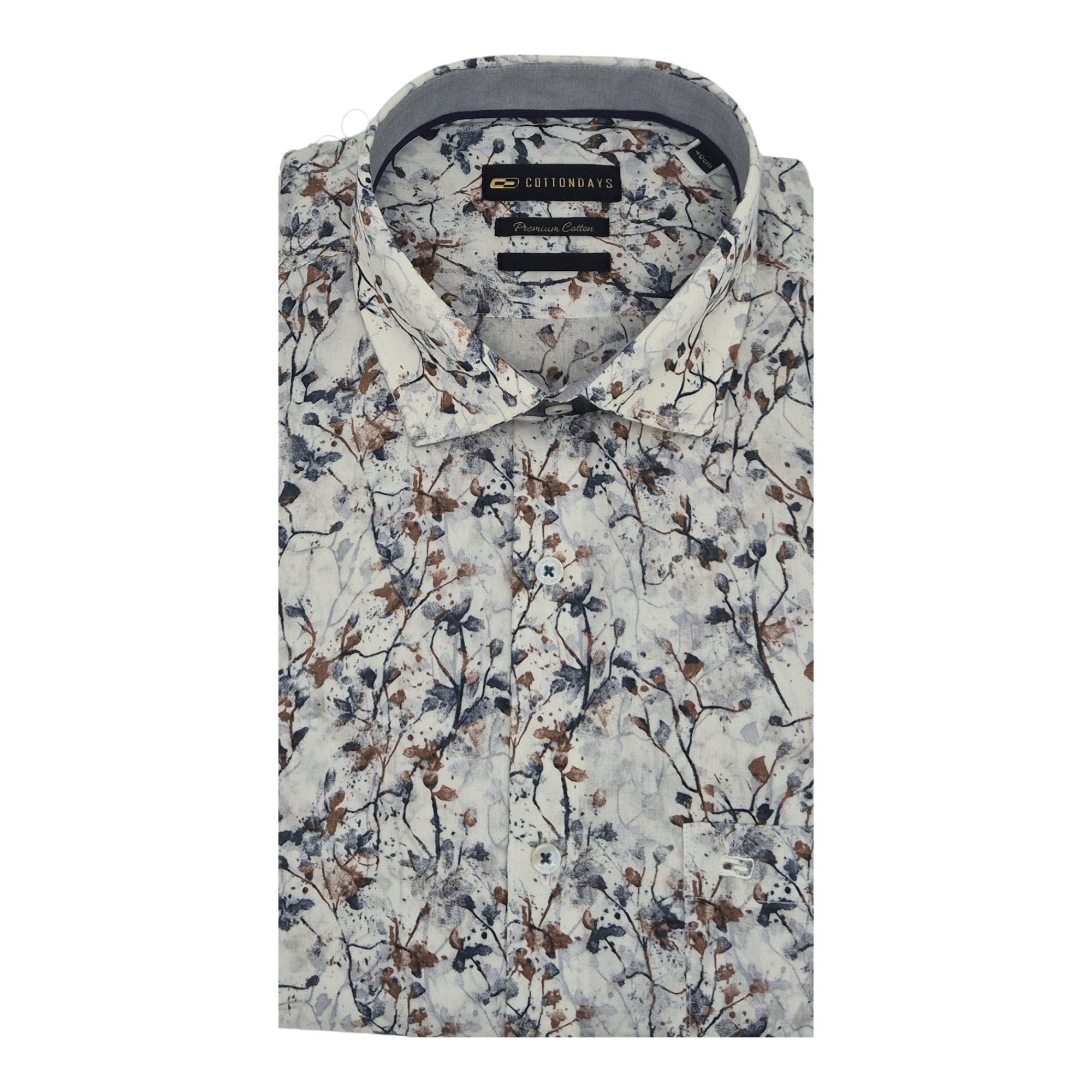 Mens long sleeve pocket cotton party casual ceremonial wear floral print colours shirts
