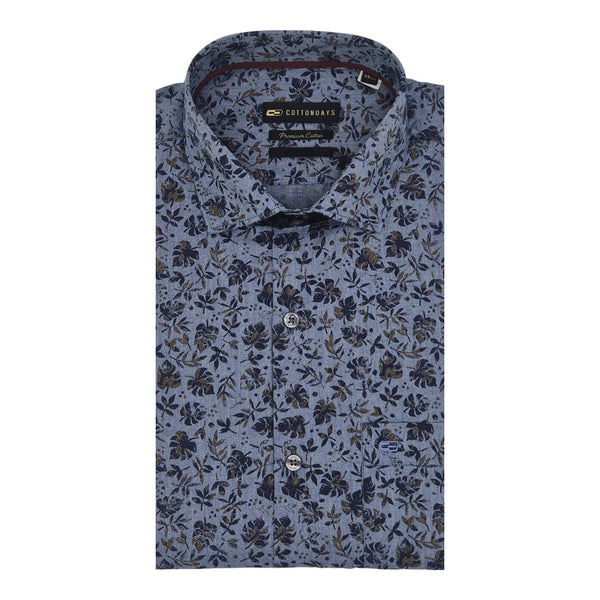 Mens long sleeve pocket cotton party casual ceremonial wear floral print colours shirts