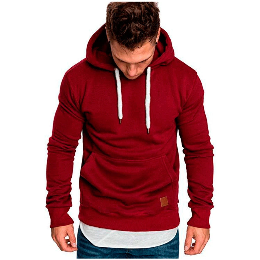Men’s Hoodie Casual Solid Color Long Sleeve