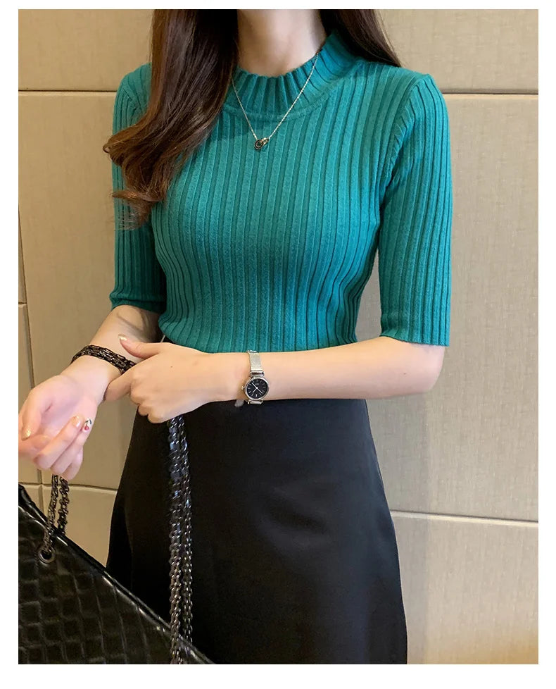 Women’s Top Blouse Short Sleeve Casual Stretchy