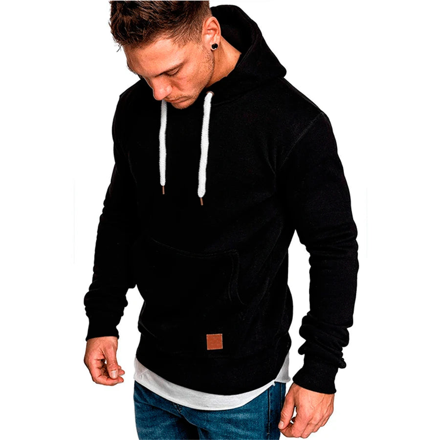 Men’s Hoodie Casual Solid Color Long Sleeve