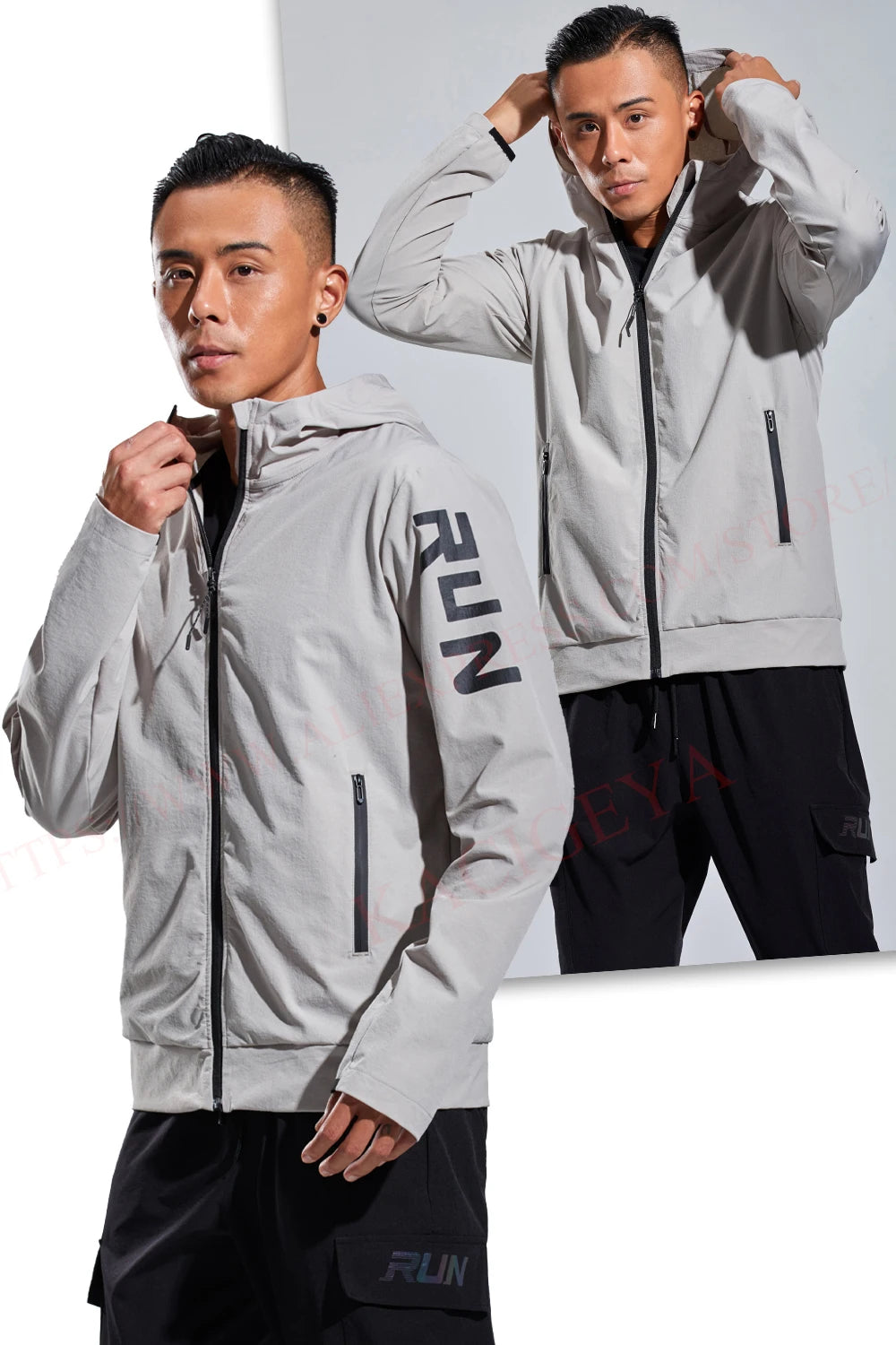 Men’s Jacket Casual Athletic Printed Solid Color