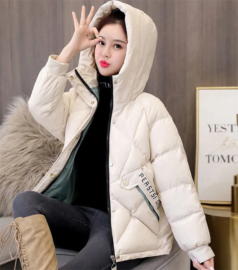 Women’s Jacket Puffer Hooded Warm Casual