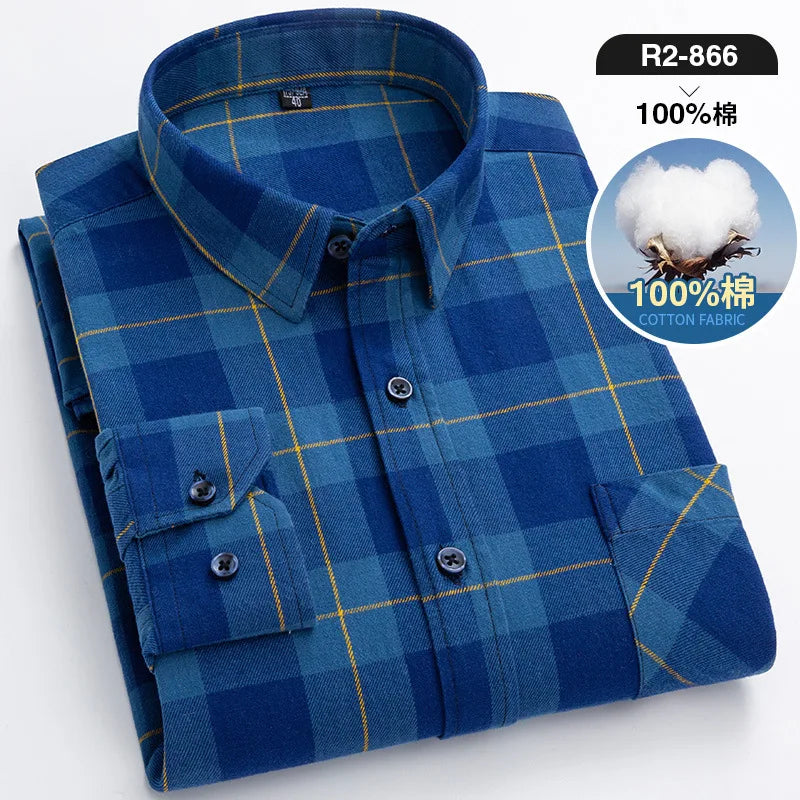 Men’s Shirt Long Sleeve Cotton Casual Regular Fit