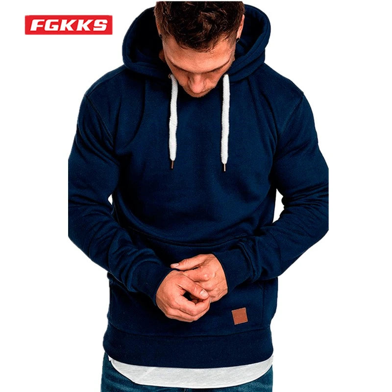 Men’s Hoodie Casual Solid Color Long Sleeve