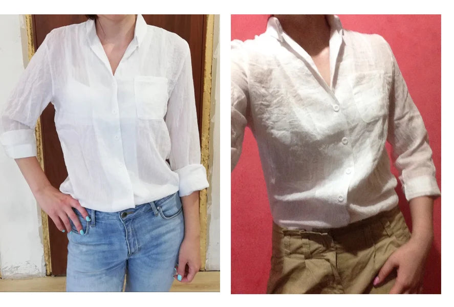 Women’s Top Blouse Long Sleeve Linen Summer