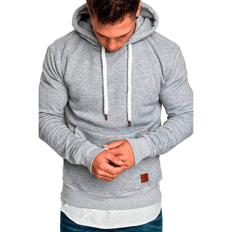 Men’s Hoodie Casual Solid Color Long Sleeve