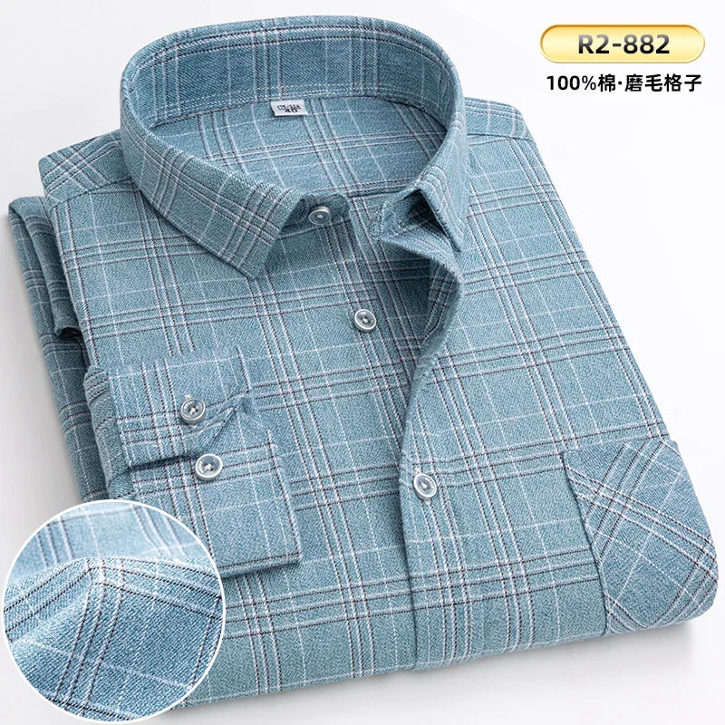 Men’s Shirt Long Sleeve Cotton Casual Regular Fit