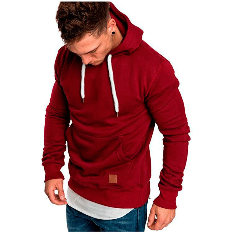 Men’s Hoodie Casual Solid Color Long Sleeve