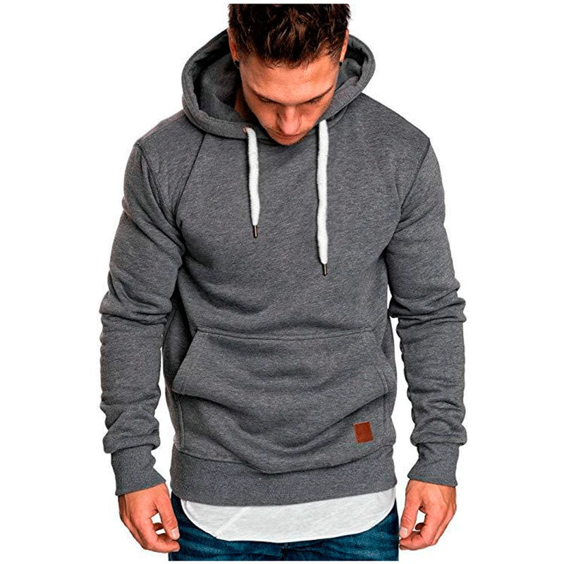 Men’s Hoodie Casual Solid Color Long Sleeve