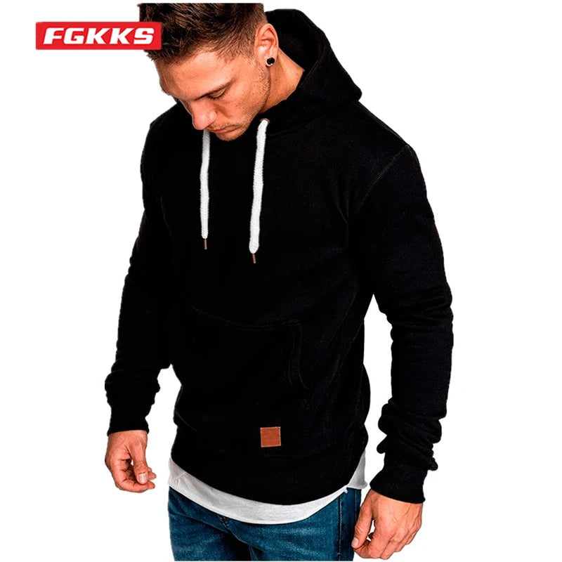Men’s Hoodie Casual Solid Color Long Sleeve
