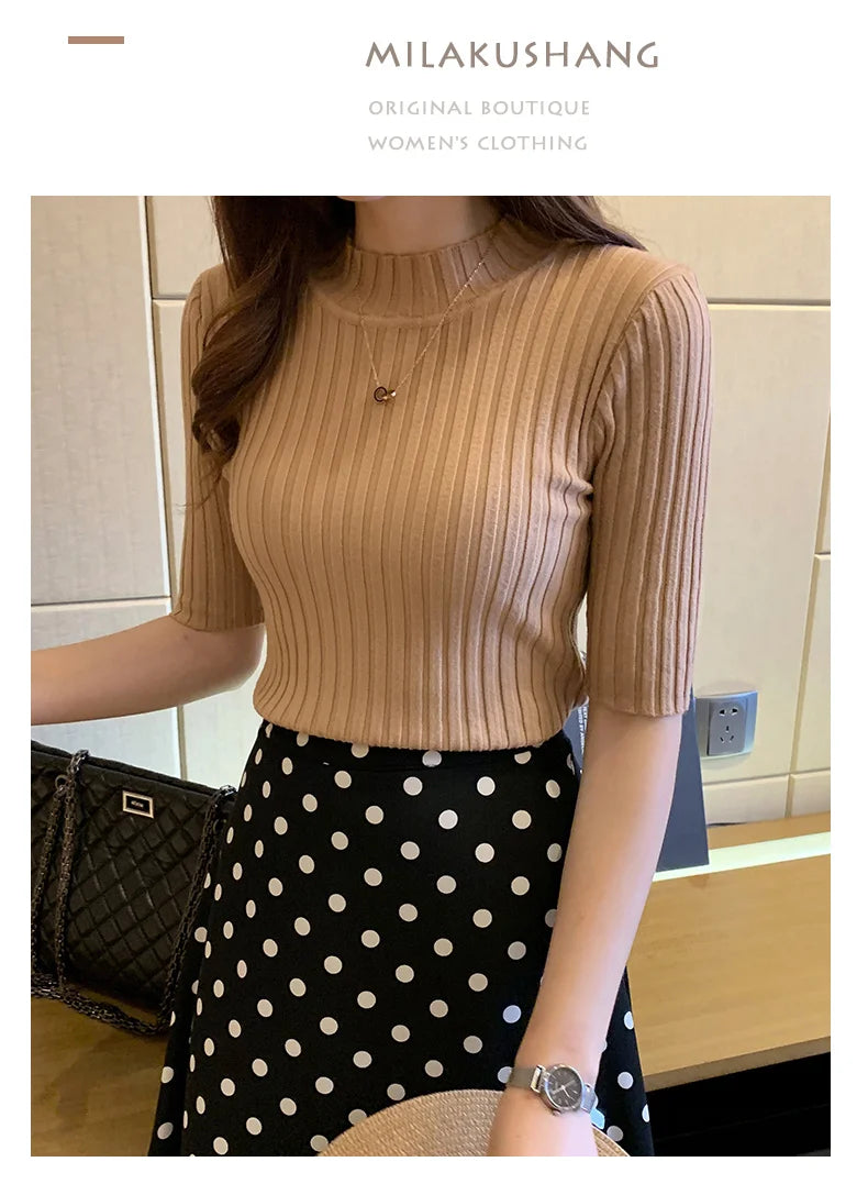 Women’s Top Blouse Short Sleeve Casual Stretchy