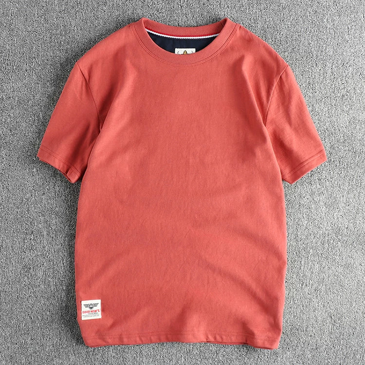 Men’s T-Shirt Short Sleeve Cotton Casual Solid Color