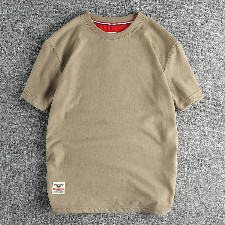 Men’s T-Shirt Short Sleeve Cotton Casual Solid Color