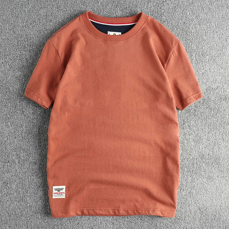 Men’s T-Shirt Short Sleeve Cotton Casual Solid Color