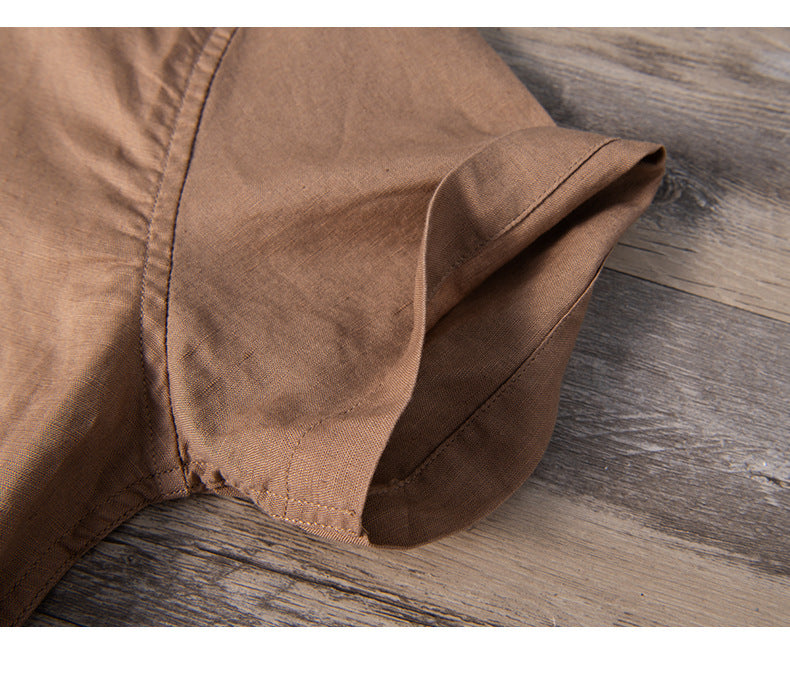 Men’s T-Shirt Short Sleeve Cotton Breathable Solid Color