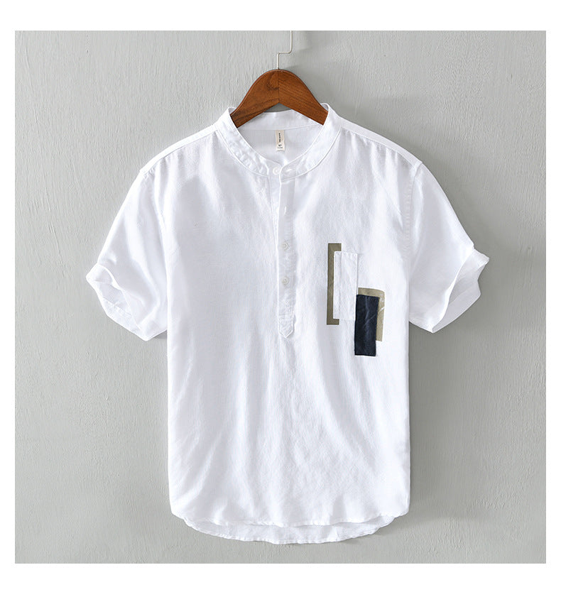 Men’s T-Shirt Short Sleeve Cotton Breathable Solid Color