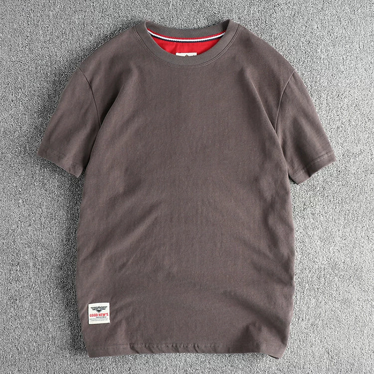 Men’s T-Shirt Short Sleeve Cotton Casual Solid Color