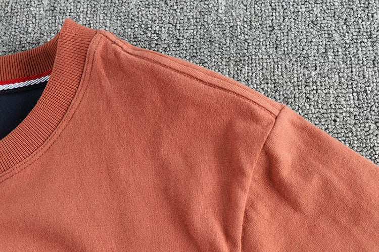 Men’s T-Shirt Short Sleeve Cotton Casual Solid Color
