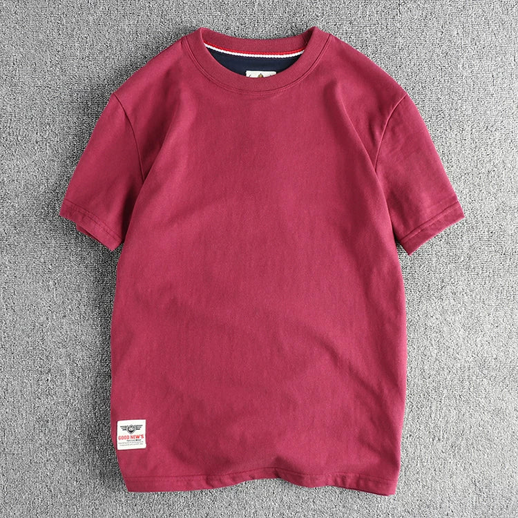 Men’s T-Shirt Short Sleeve Cotton Casual Solid Color