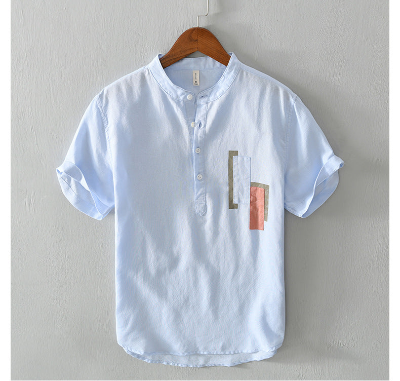Men’s T-Shirt Short Sleeve Cotton Breathable Solid Color