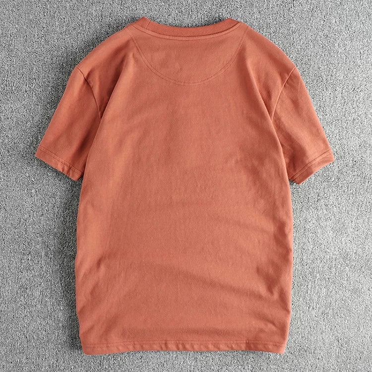 Men’s T-Shirt Short Sleeve Cotton Casual Solid Color