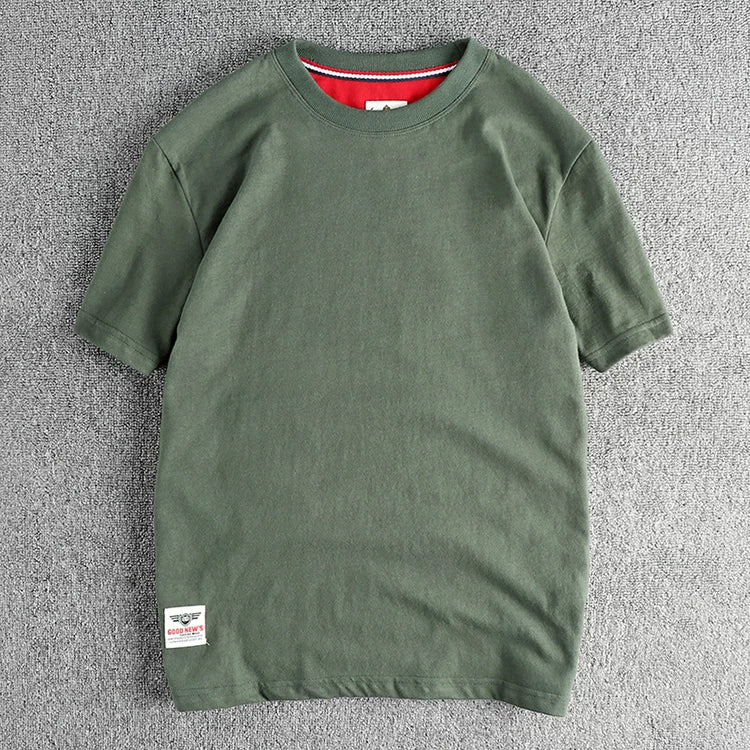 Men’s T-Shirt Short Sleeve Cotton Casual Solid Color