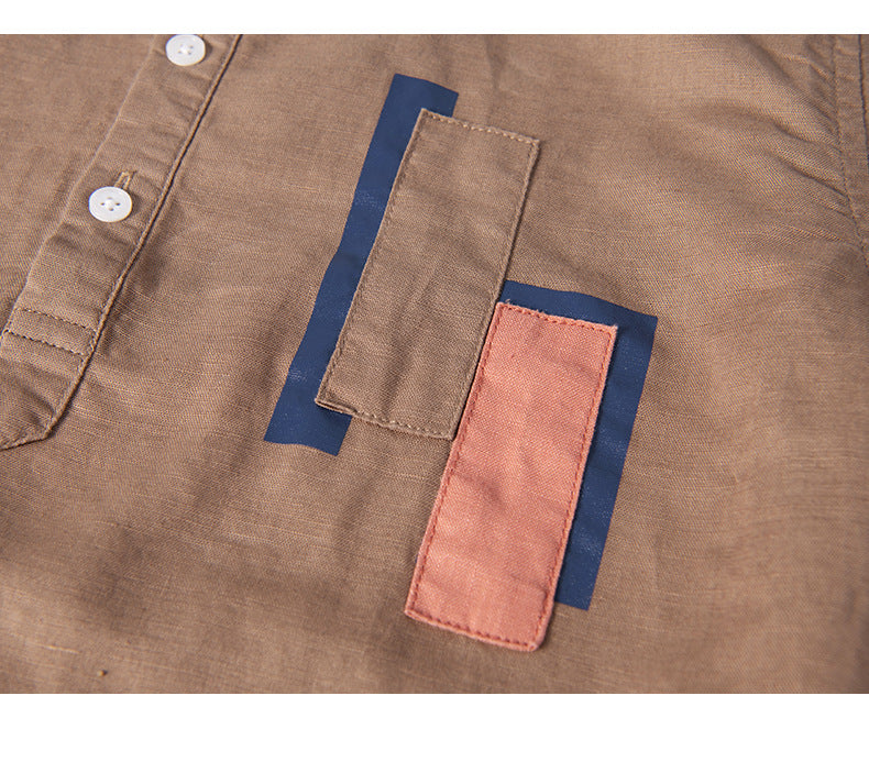 Men’s T-Shirt Short Sleeve Cotton Breathable Solid Color