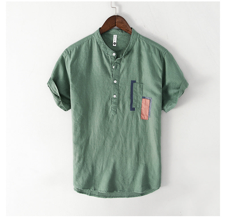 Men’s T-Shirt Short Sleeve Cotton Breathable Solid Color