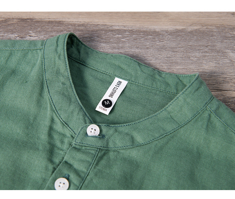 Men’s T-Shirt Short Sleeve Cotton Breathable Solid Color