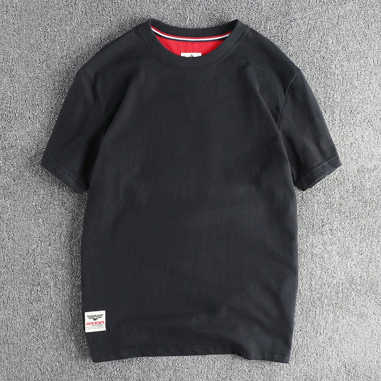 Men’s T-Shirt Short Sleeve Cotton Casual Solid Color
