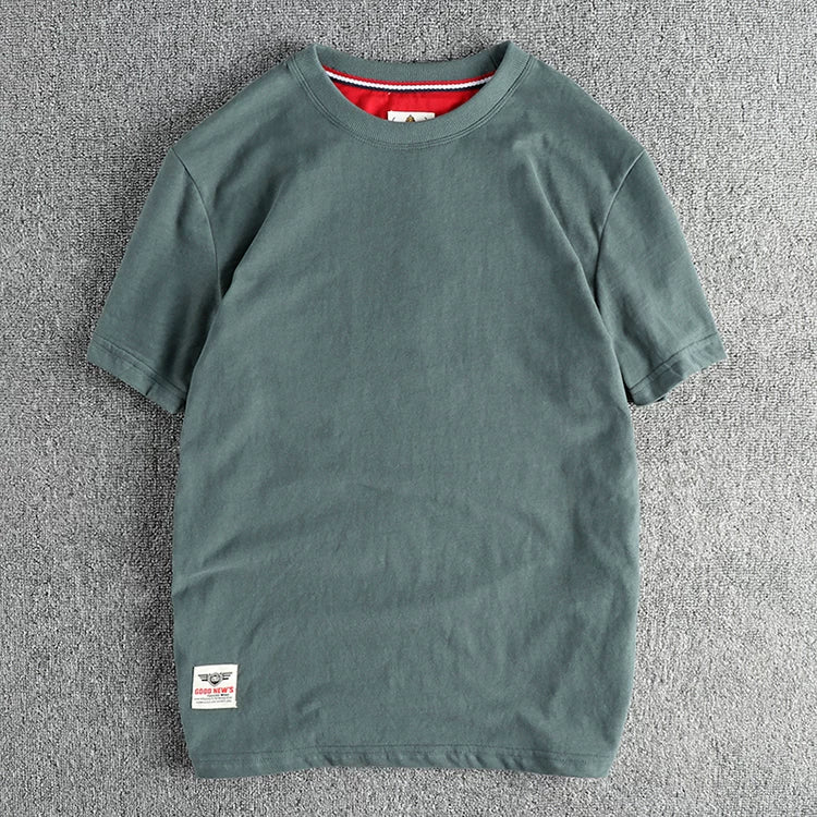 Men’s T-Shirt Short Sleeve Cotton Casual Solid Color