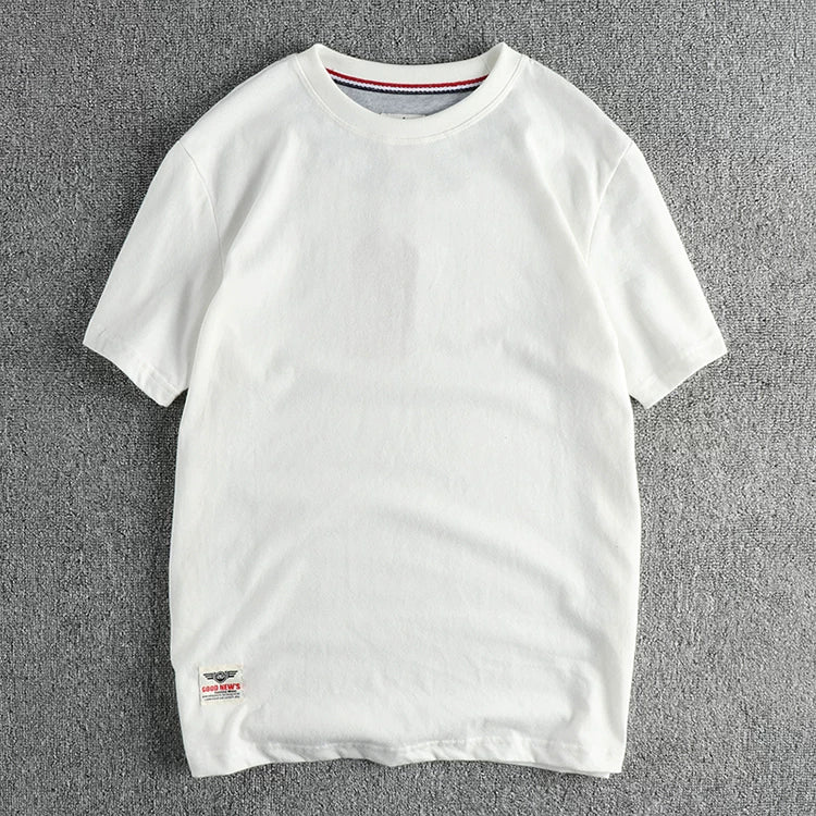 Men’s T-Shirt Short Sleeve Cotton Casual Solid Color