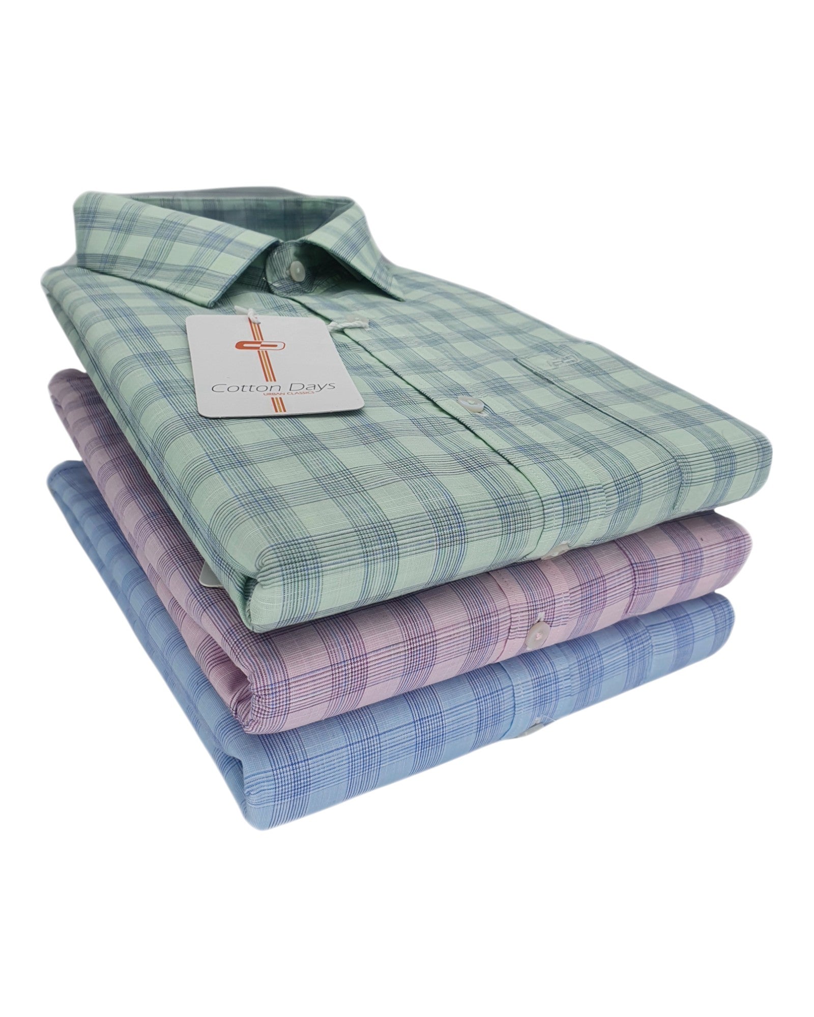 Mens long sleeve pocket cotton party casual ceremonial wear checks liht colours shirts