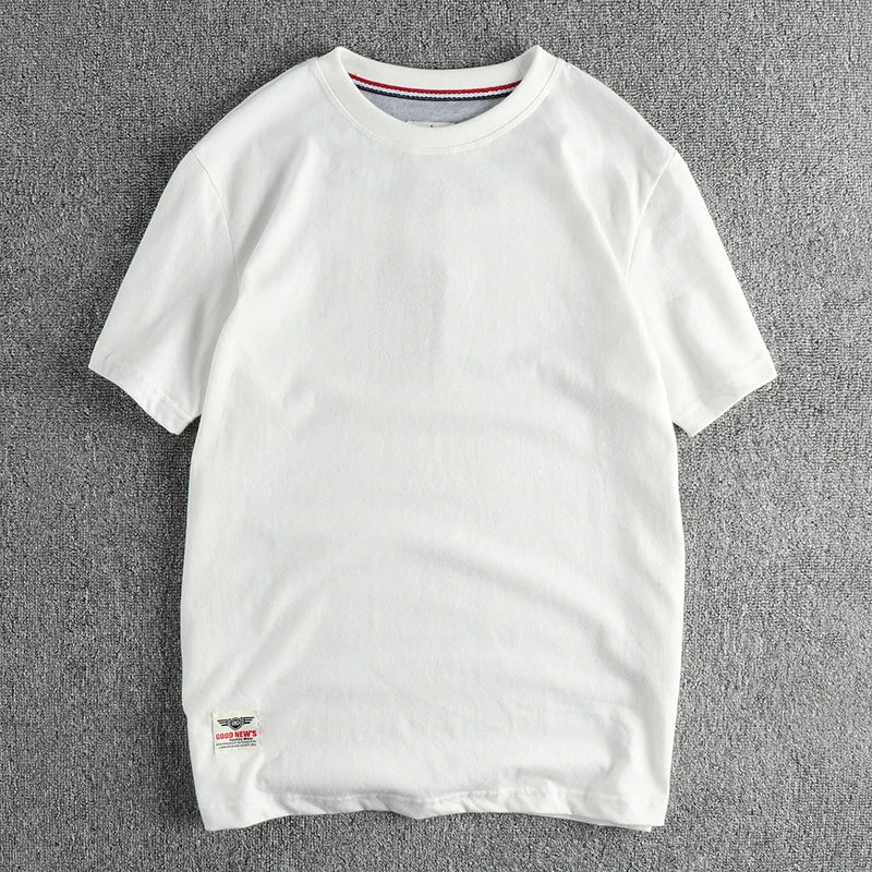 Men’s T-Shirt Short Sleeve Cotton Casual Solid Color