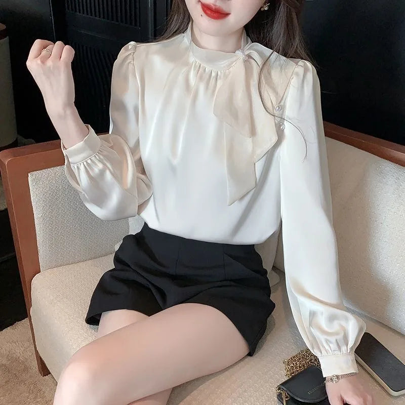 Women’s Top Blouse Long Sleeve Casual Stretchy