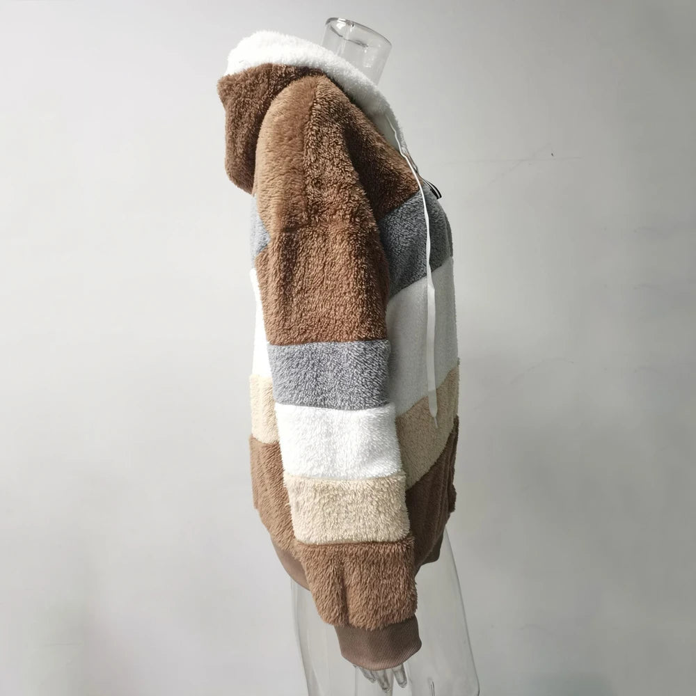 Women’s Jacket Hooded Zip-Up Warm Streetwear