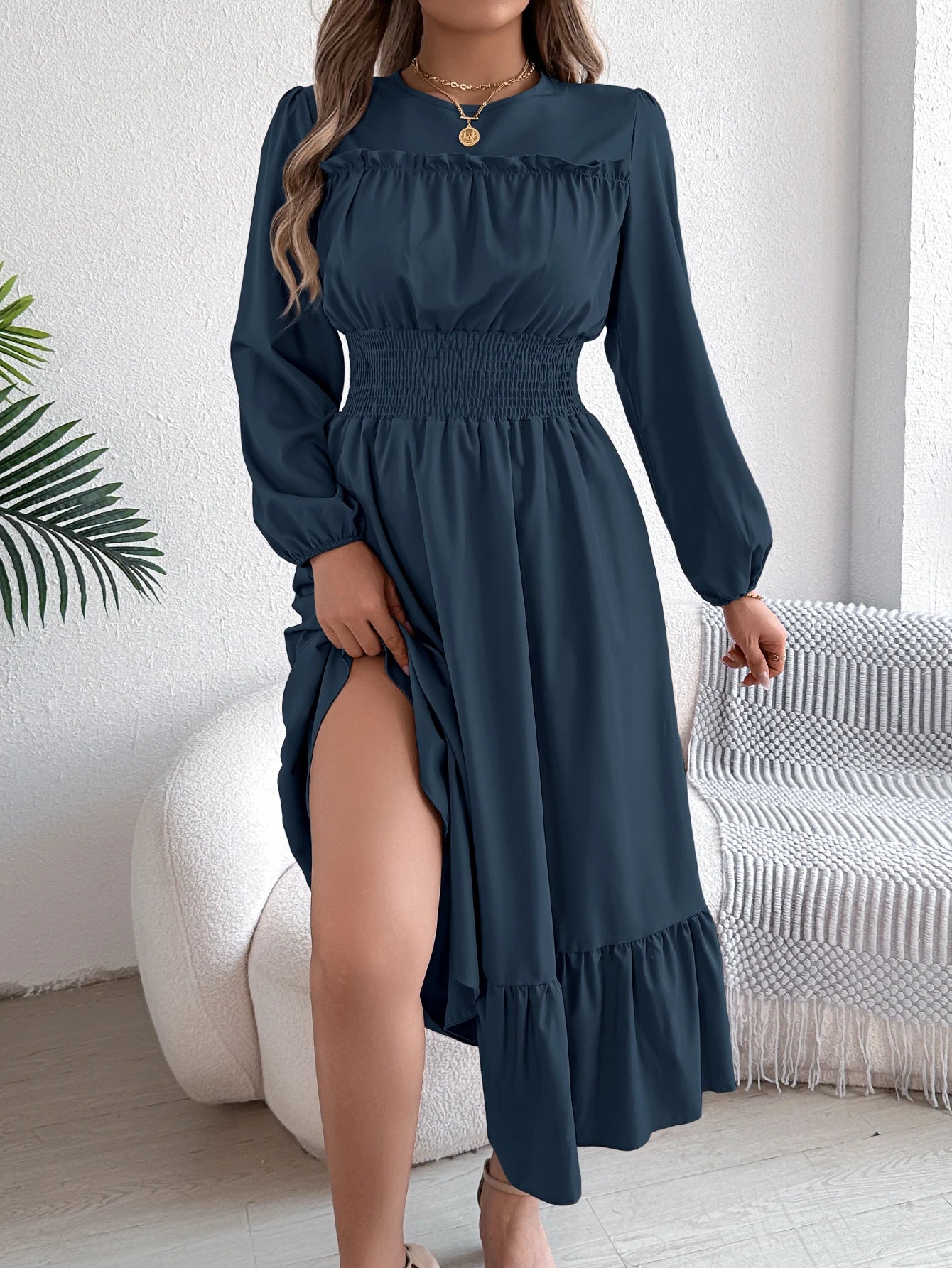Women’s Dress Long Sleeve Casual Solid Color