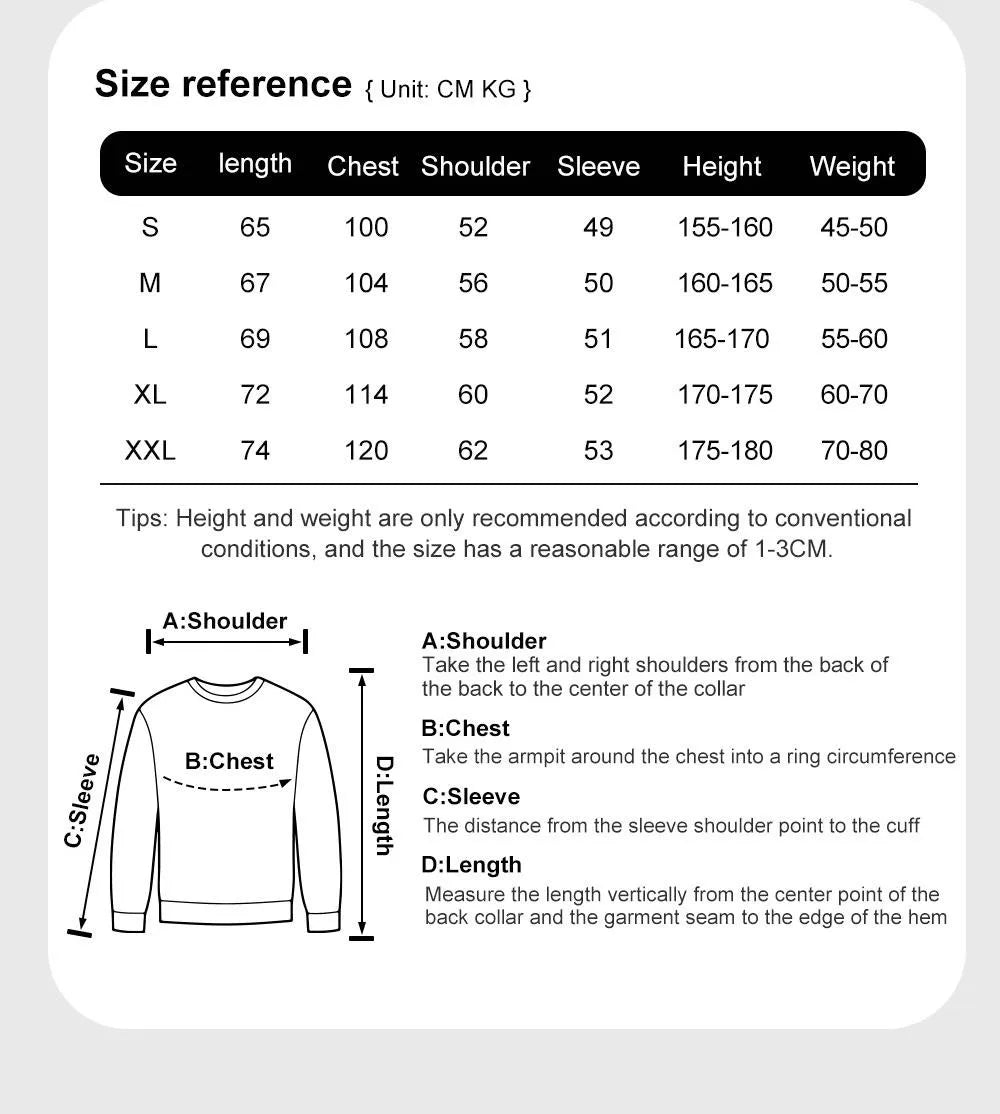Men’s Sweatshirt Crewneck Oversized Fleece Warm Streetwear Casual