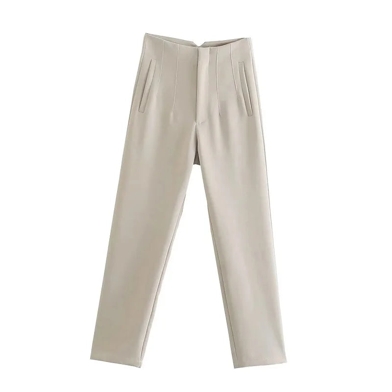 Women’s Trousers High Waist Formal Comfort Fit Stretchy