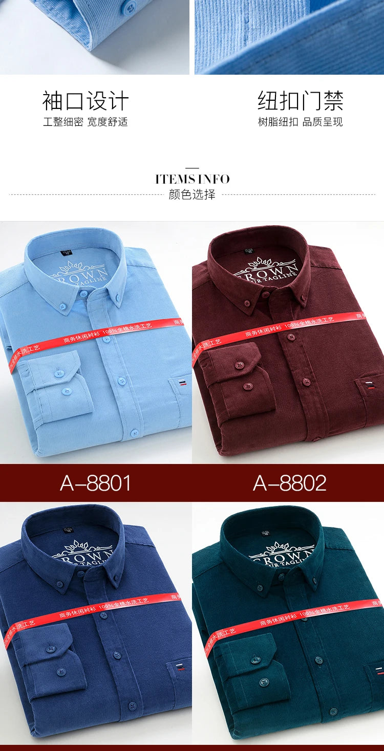 Men’s Shirt Long Sleeve Cotton Casual Regular Fit