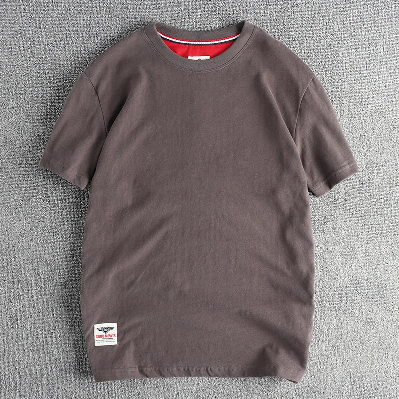 Men’s T-Shirt Short Sleeve Cotton Casual Solid Color